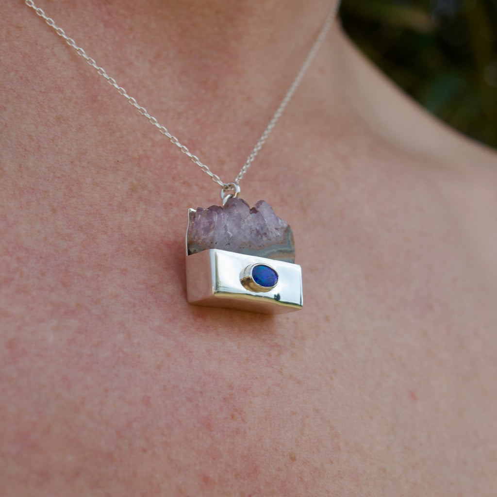 Collar Tamiahua | Amatista de Veracruz y ópalo azul