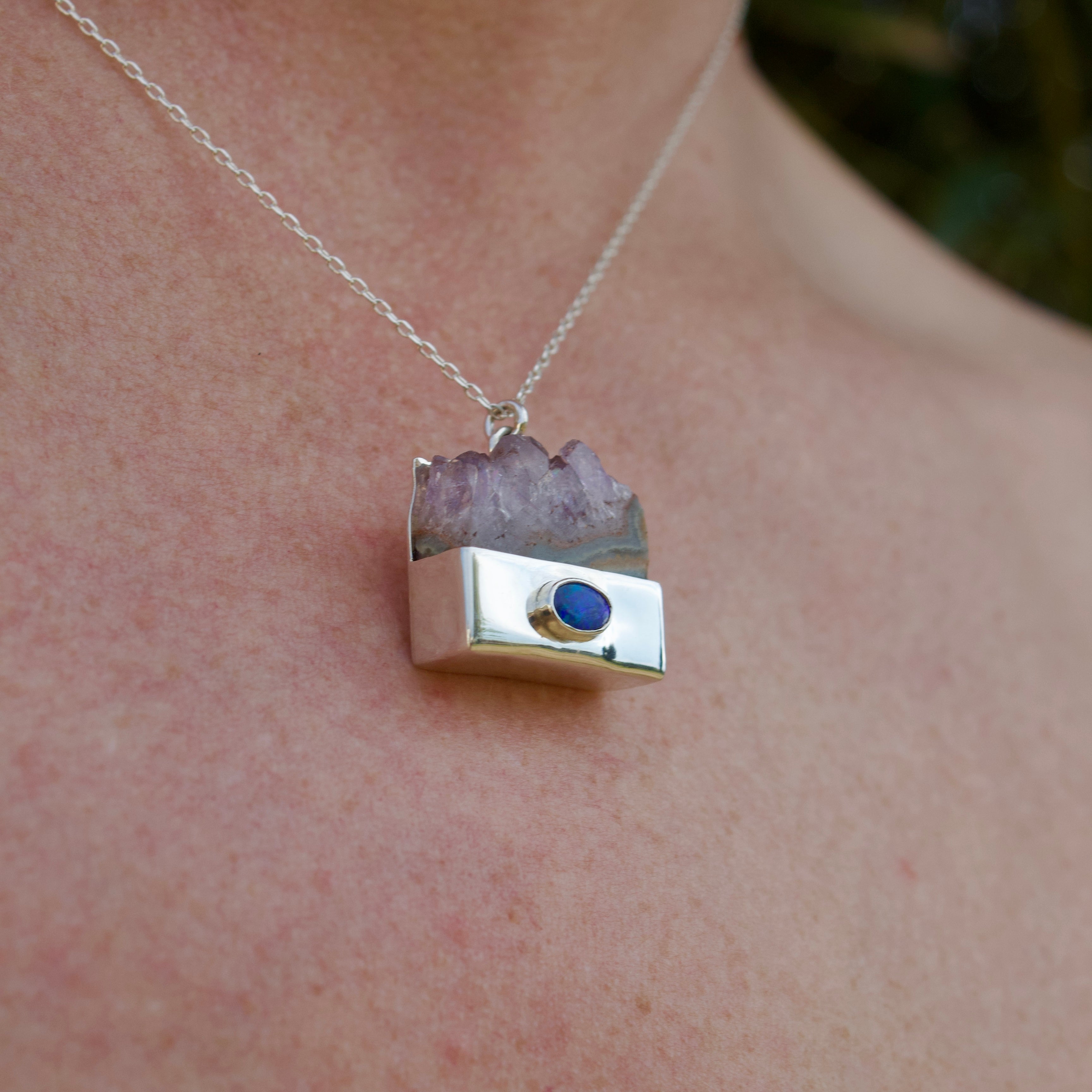 Collar Tamiahua | Amatista de Veracruz y ópalo azul