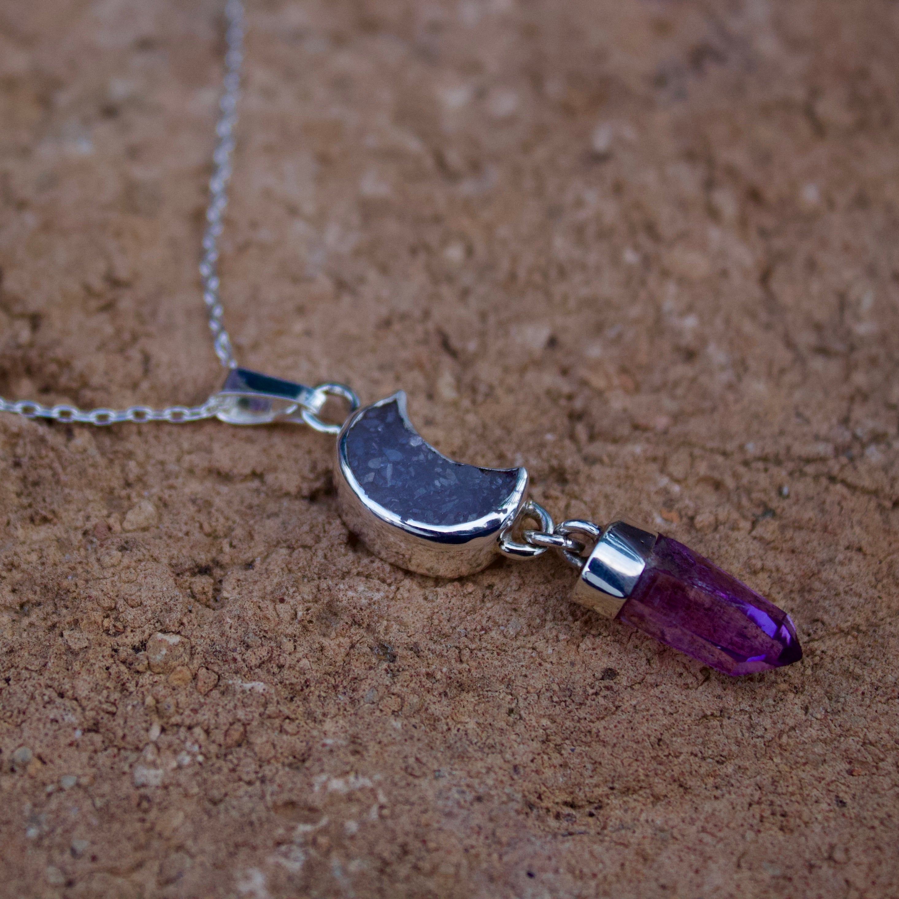 Collar Atoyac | Amatista de Veracruz y luna de cuarzo