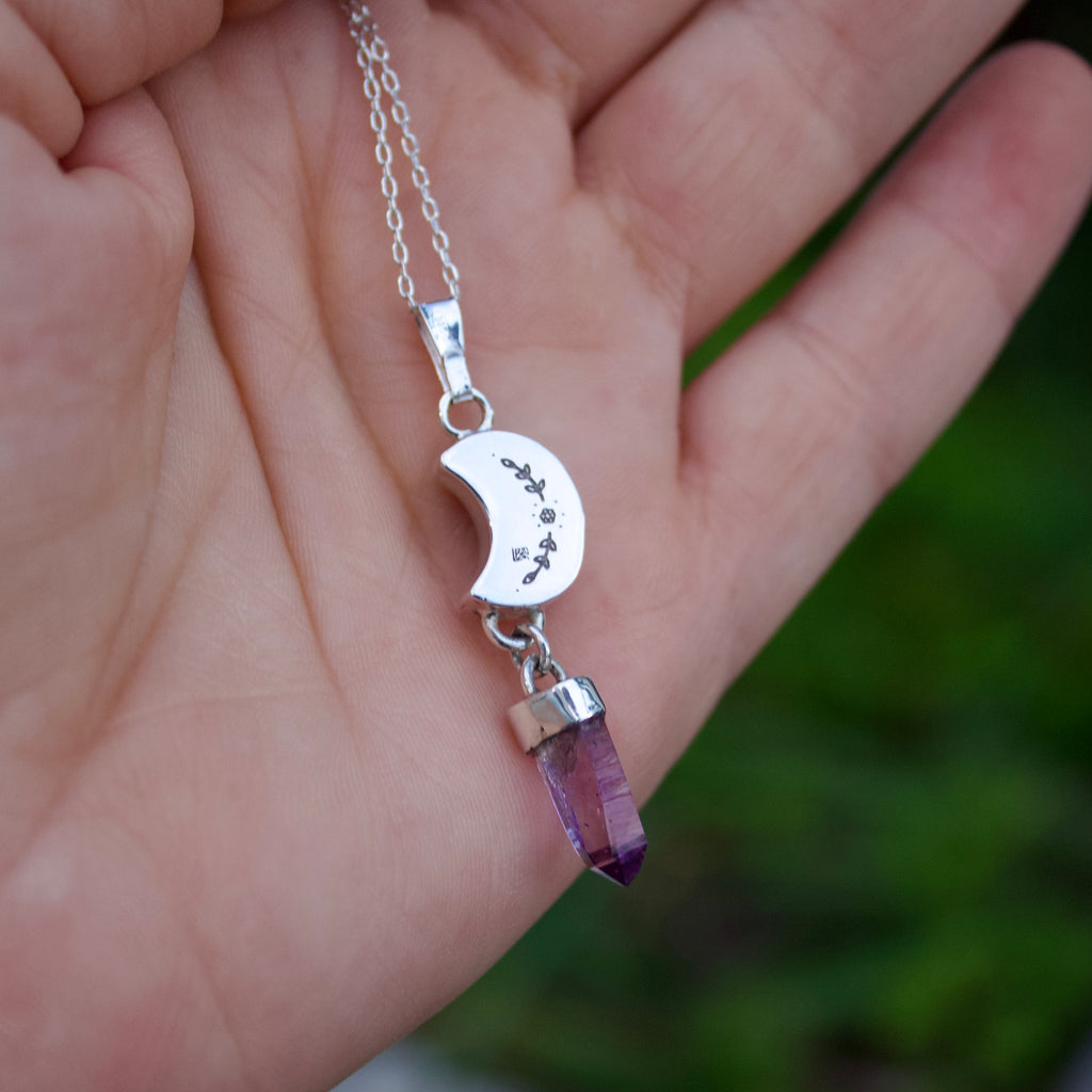 Collar Atoyac | Amatista de Veracruz y luna de cuarzo