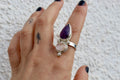 Anillo Zahara - Amatista cuarzo rosa - Regulable