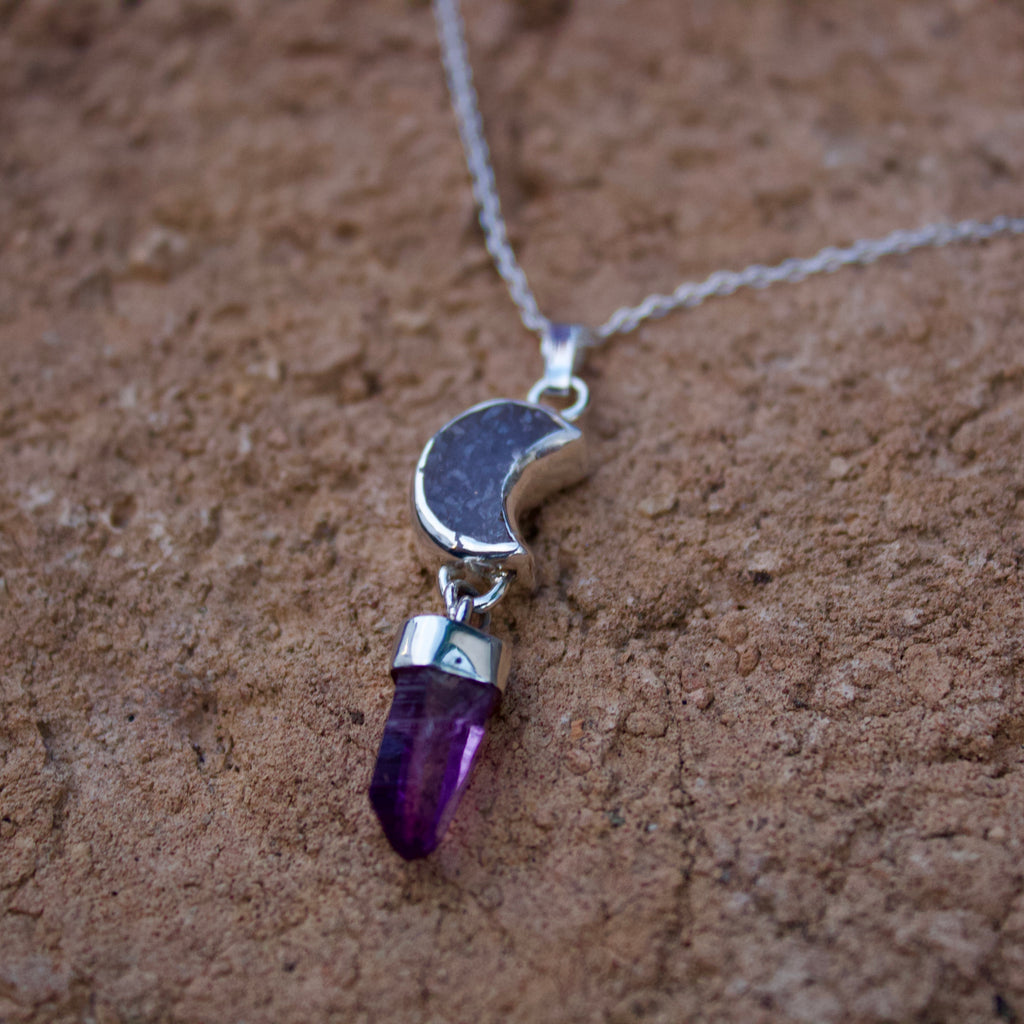 Collar Atoyac | Amatista de Veracruz y luna de cuarzo