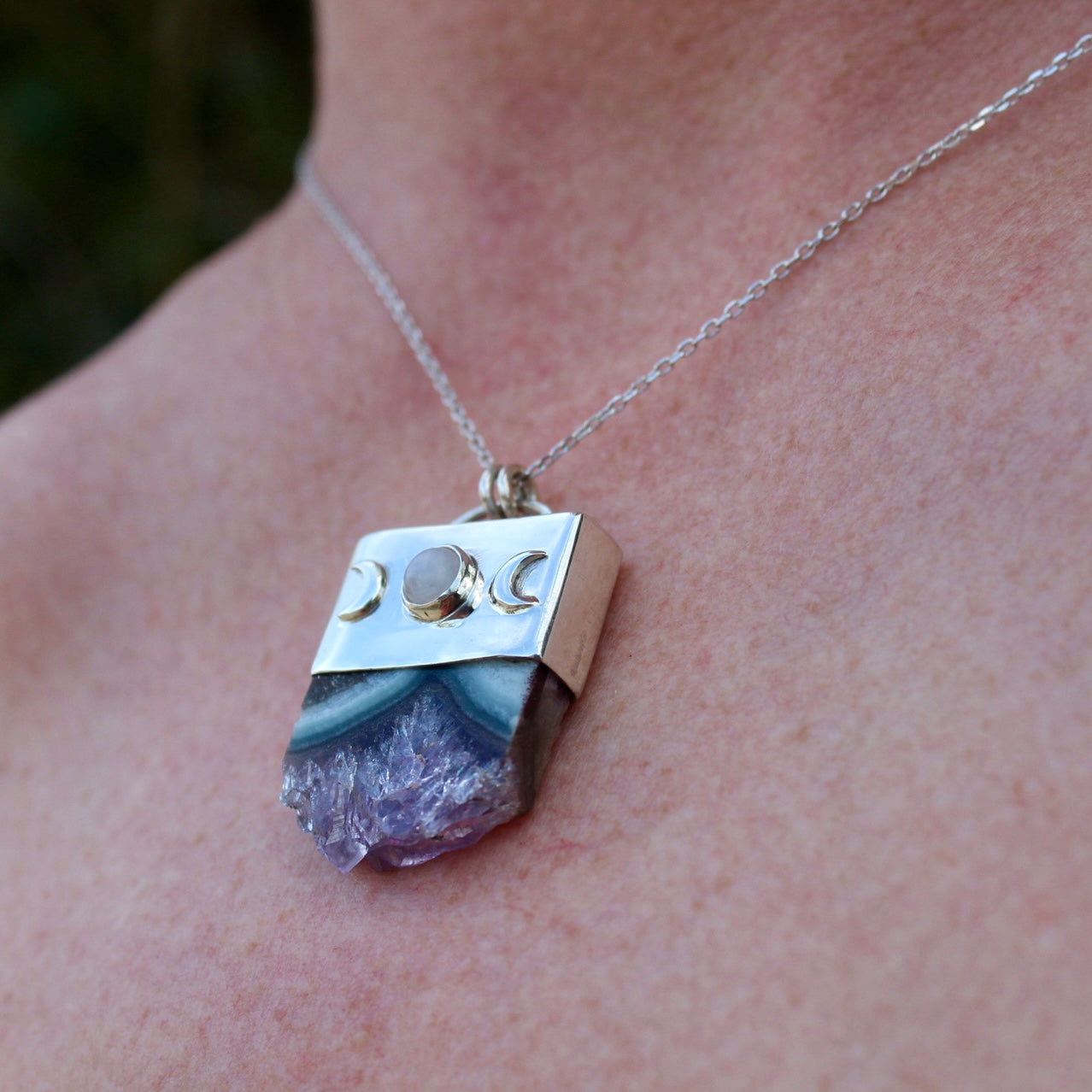 Collar Catemaco | Amatista de Veracruz y piedra lunar