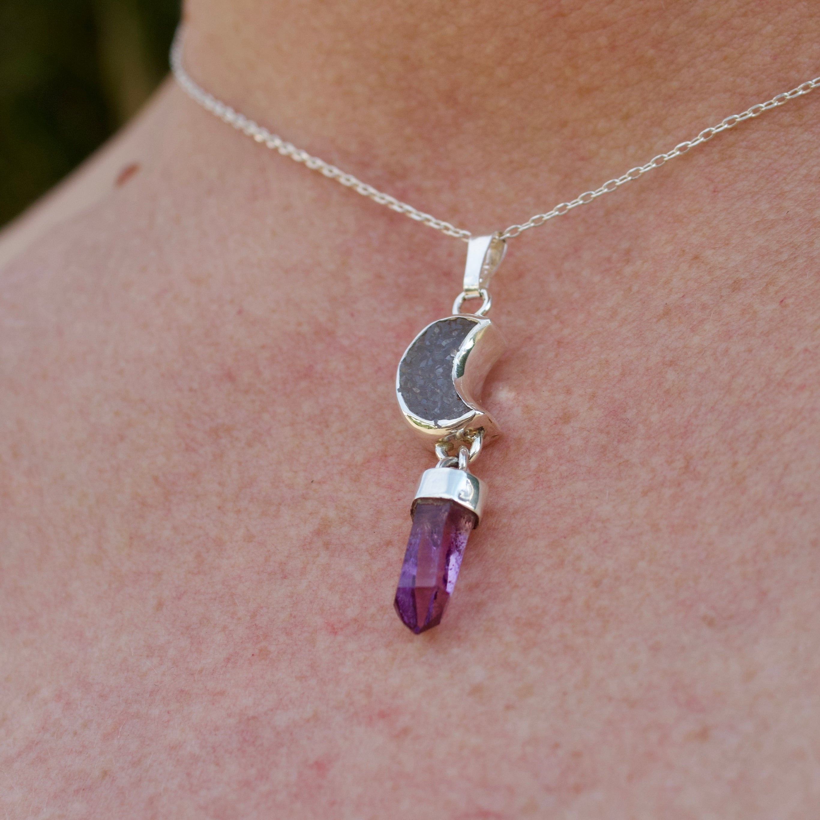 Collar Atoyac | Amatista de Veracruz y luna de cuarzo