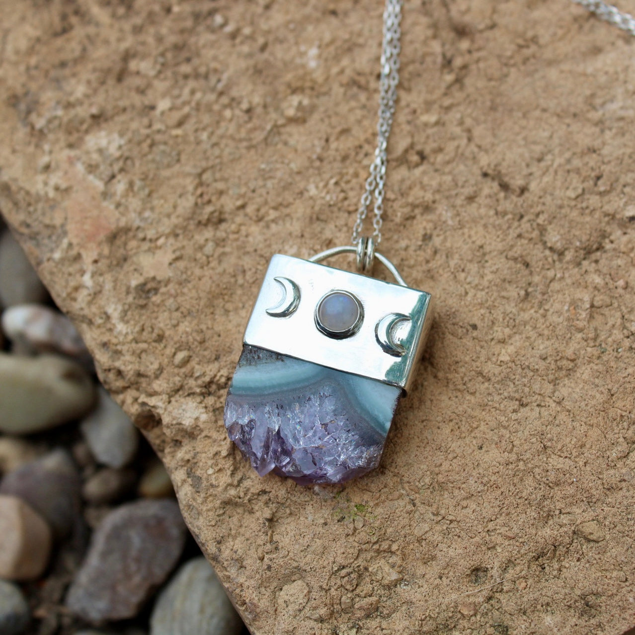 Collar Catemaco | Amatista de Veracruz y piedra lunar