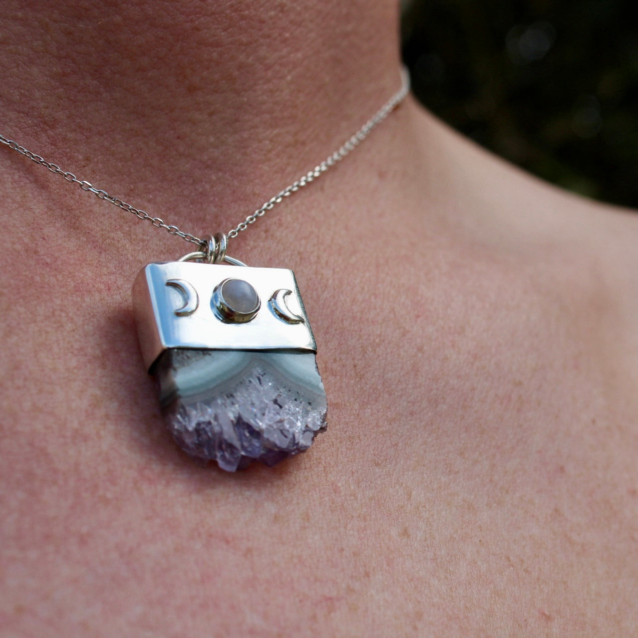 Collar Catemaco | Amatista de Veracruz y piedra lunar