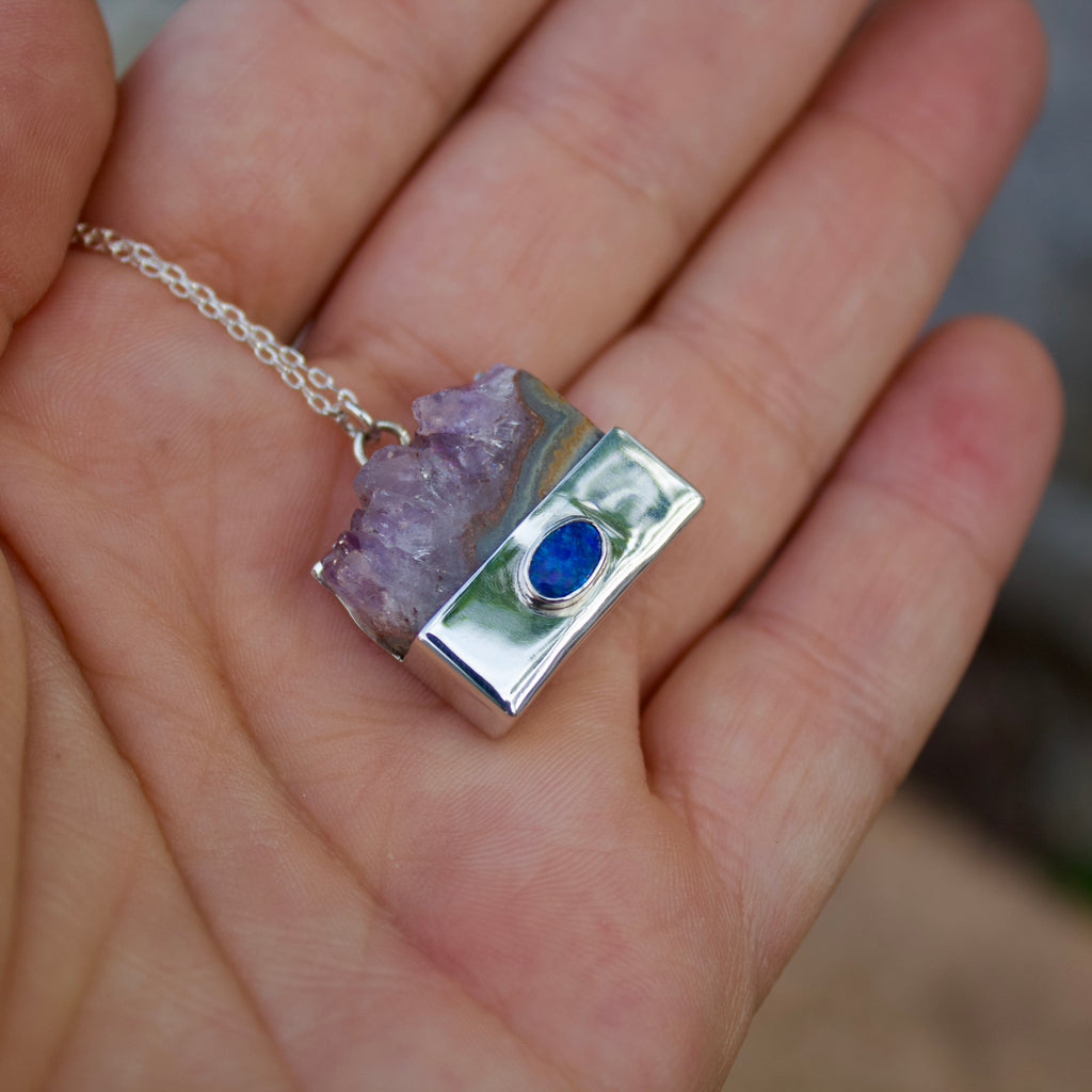 Collar Tamiahua | Amatista de Veracruz y ópalo azul