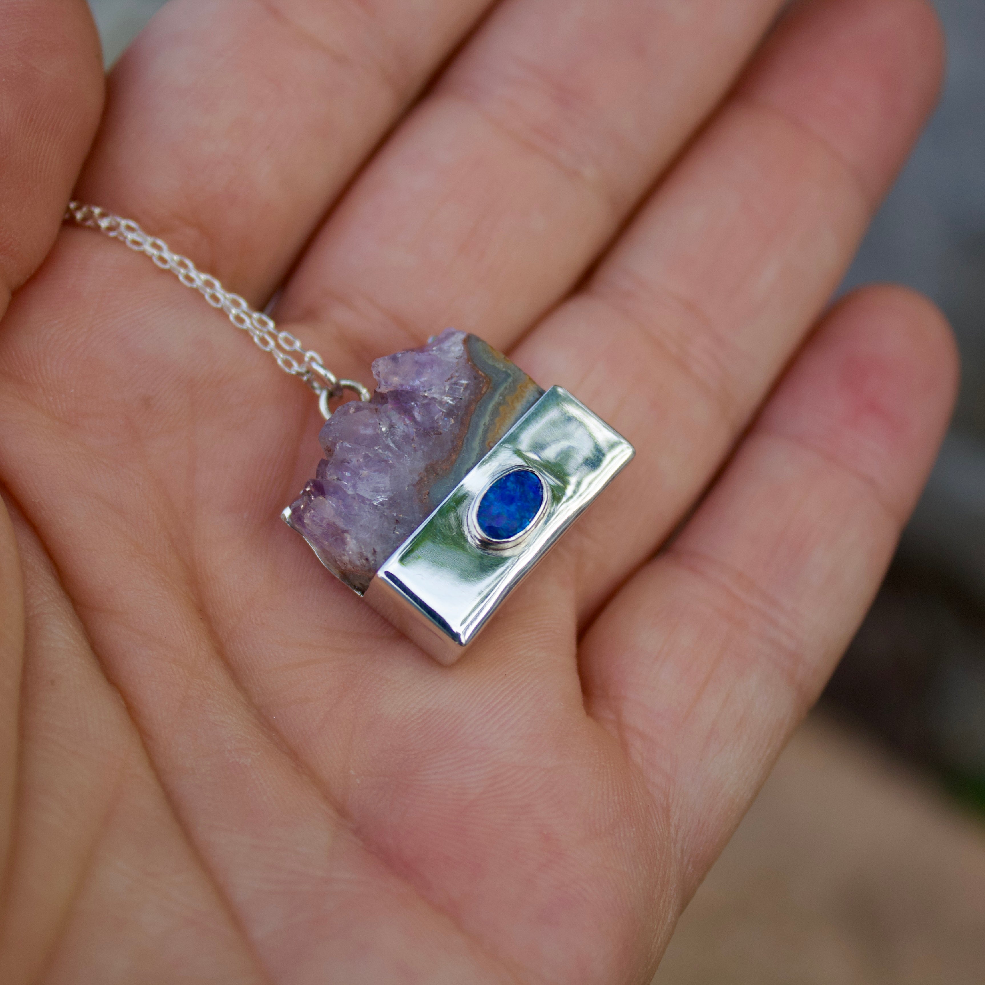 Collar Tamiahua | Amatista de Veracruz y ópalo azul