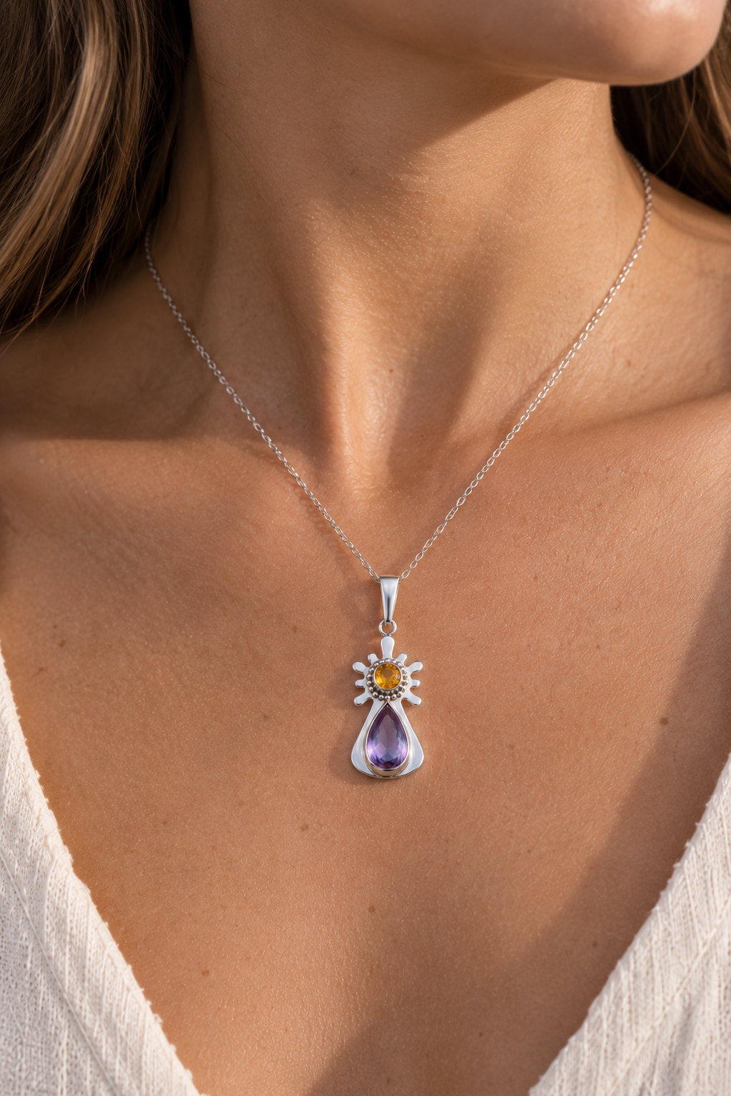 Virgen del Pilar · Plata, Citrino y Amatista