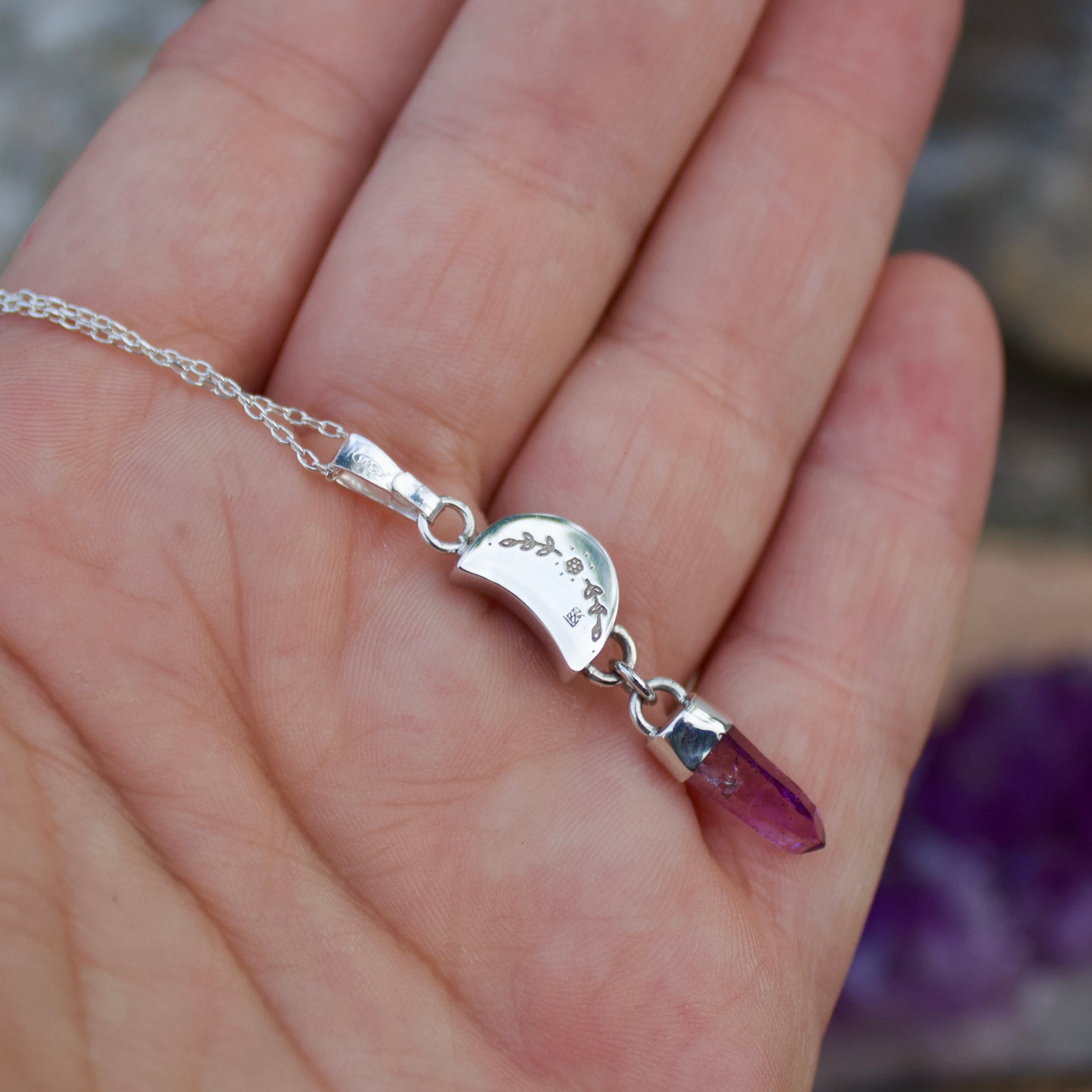 Collar Ilamatlán | Amatista de Veracruz y piedra lunar