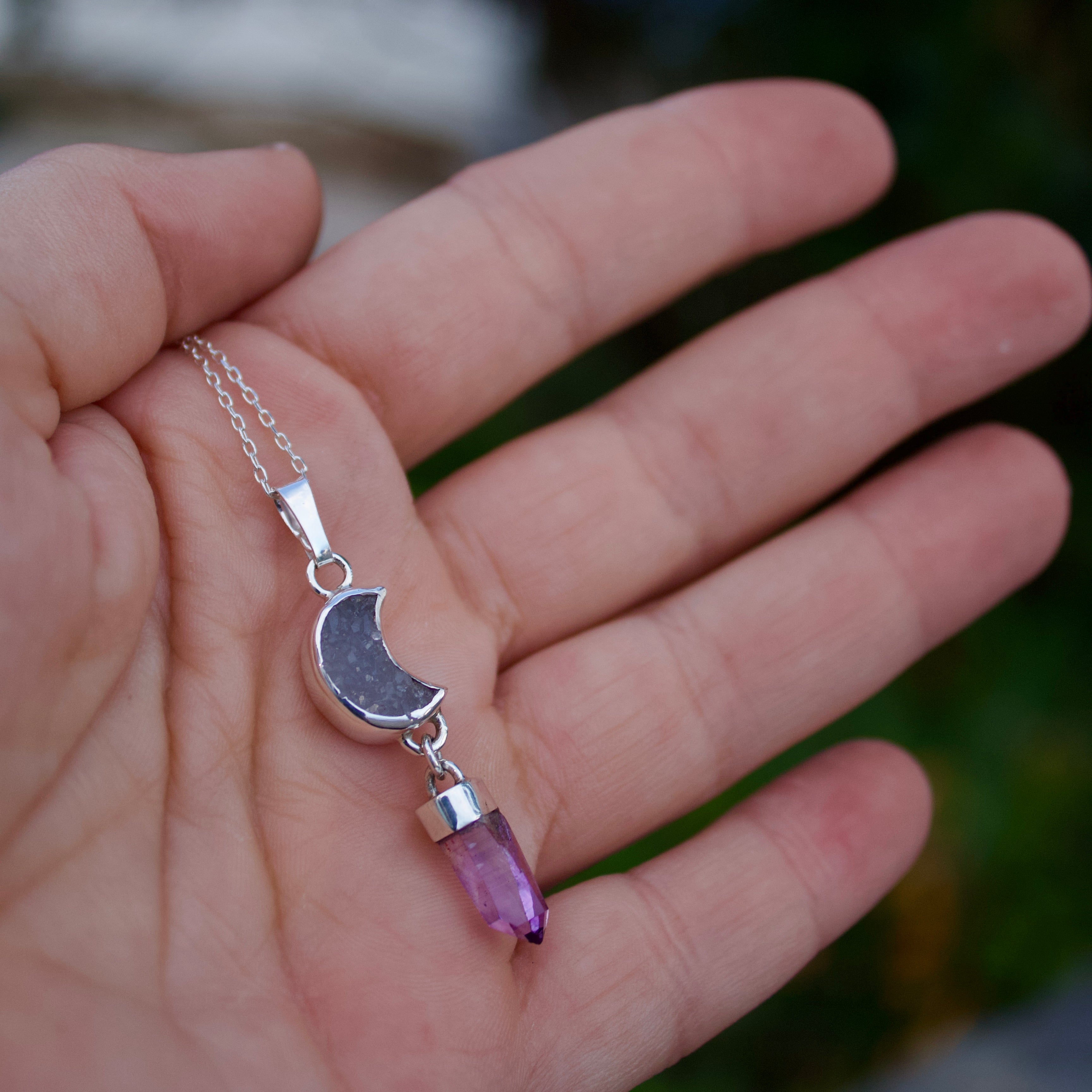 Collar Atoyac | Amatista de Veracruz y luna de cuarzo