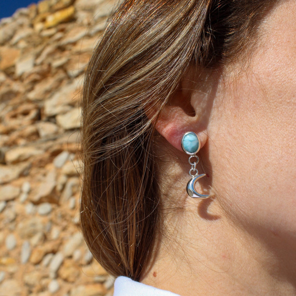 Pendientes Larimar Luna