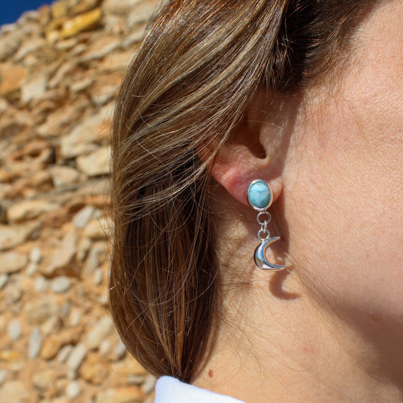 Pendientes Larimar Luna