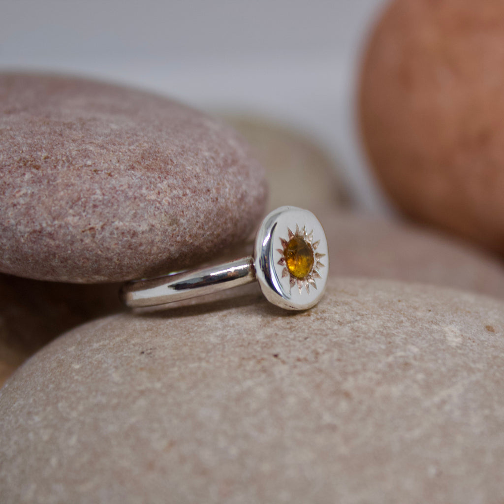 Anillo SANTORINI - CUARZO CITRINO