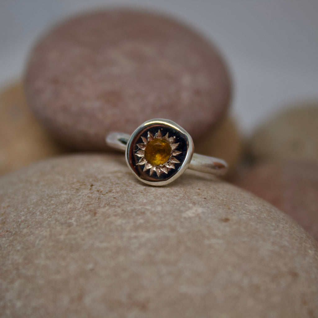 Anillo SANTORINI - CUARZO CITRINO