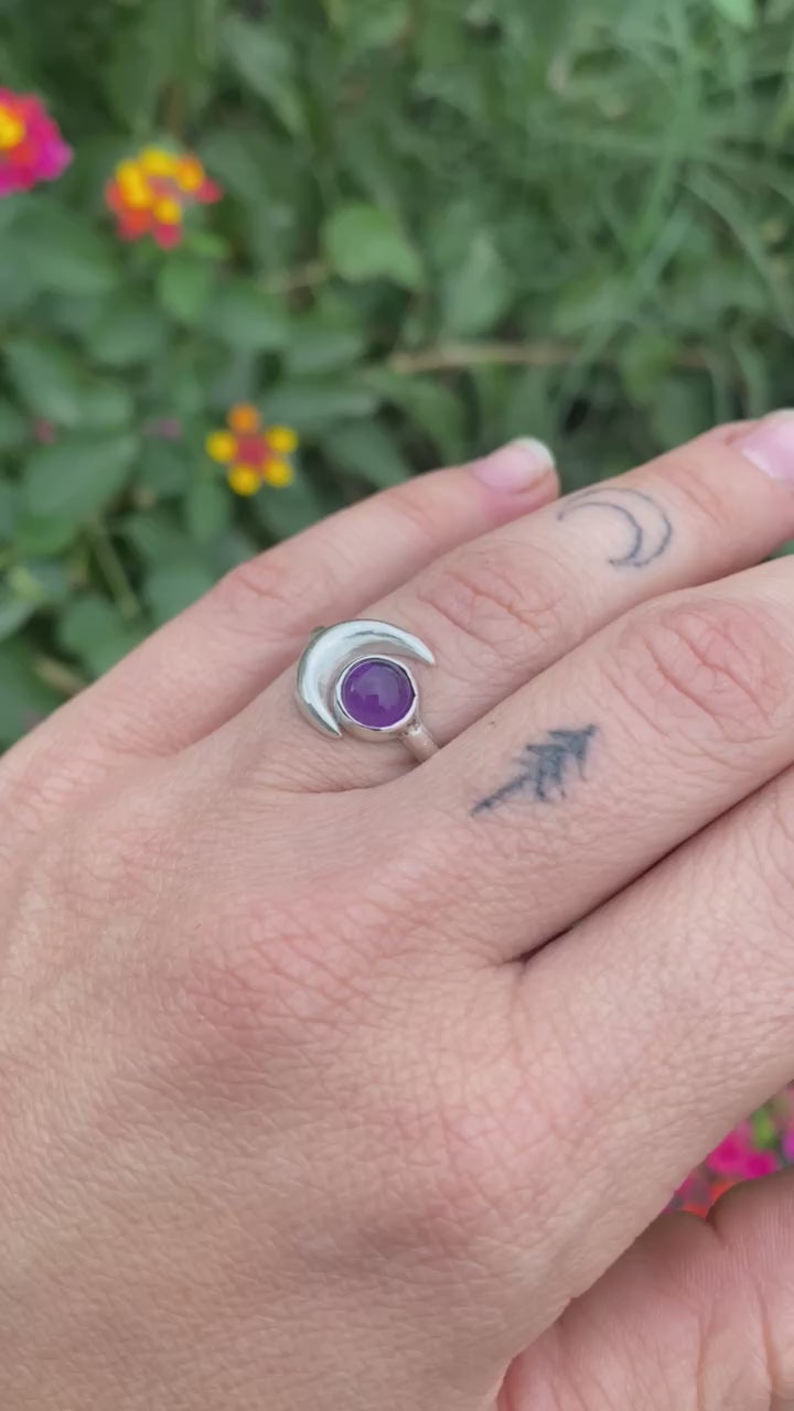 Anillo LUNA piedra redonda
